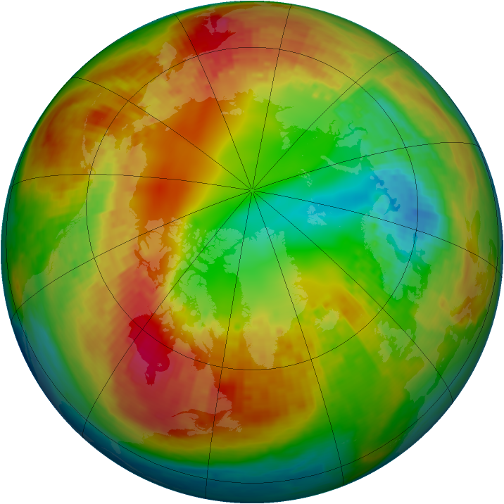 Arctic ozone map for 12 February 2003